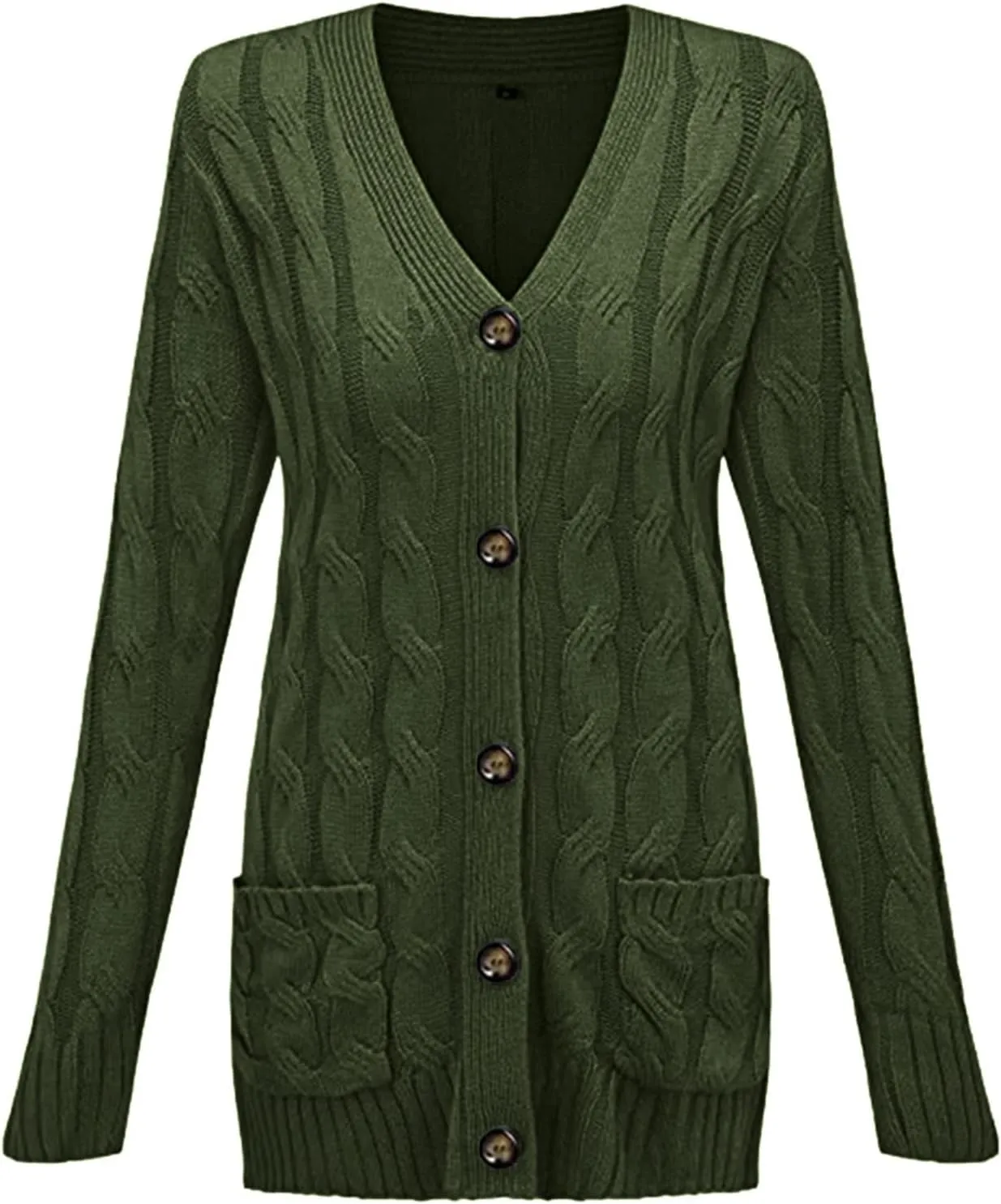 Women's Open Front Cardigan Sweaters Fashion Button Down Knit Chunky Coats 2024 Fall Long Sleeve Loose Outerwear