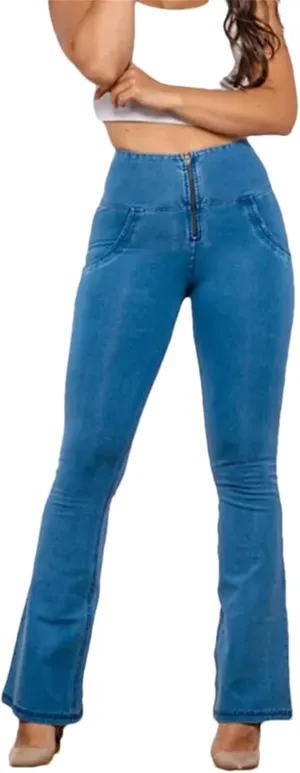 Womens Skinny Butt Lifting Flare Jeans High Strecth Yoga Pants Zipper Fly Slim Sexy Elegant Denim Pants