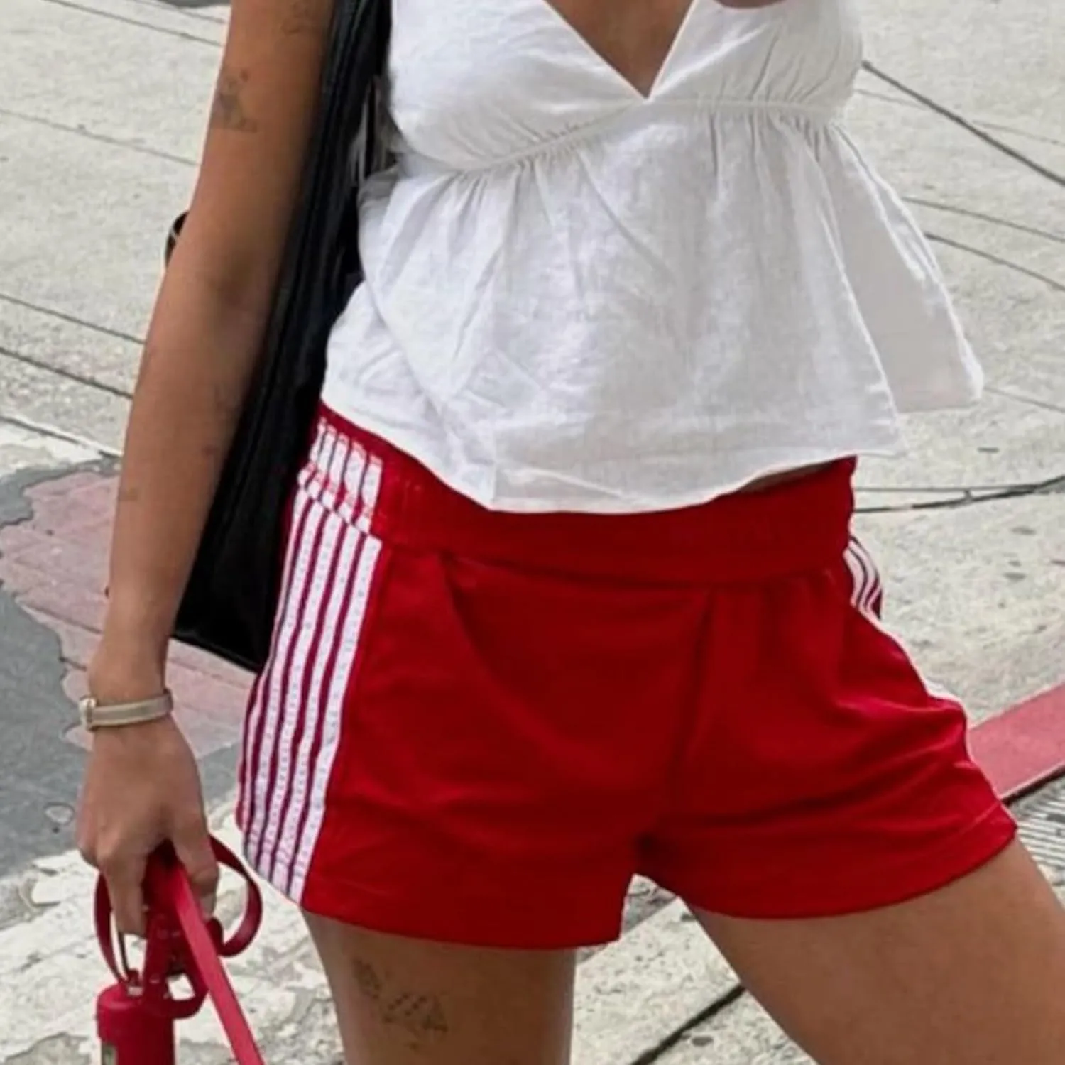 Women's Striped Running Shorts Casual Elastic High Waisted Wide Leg Sweat Shorts Lounge Workout Mini Leggings Pants