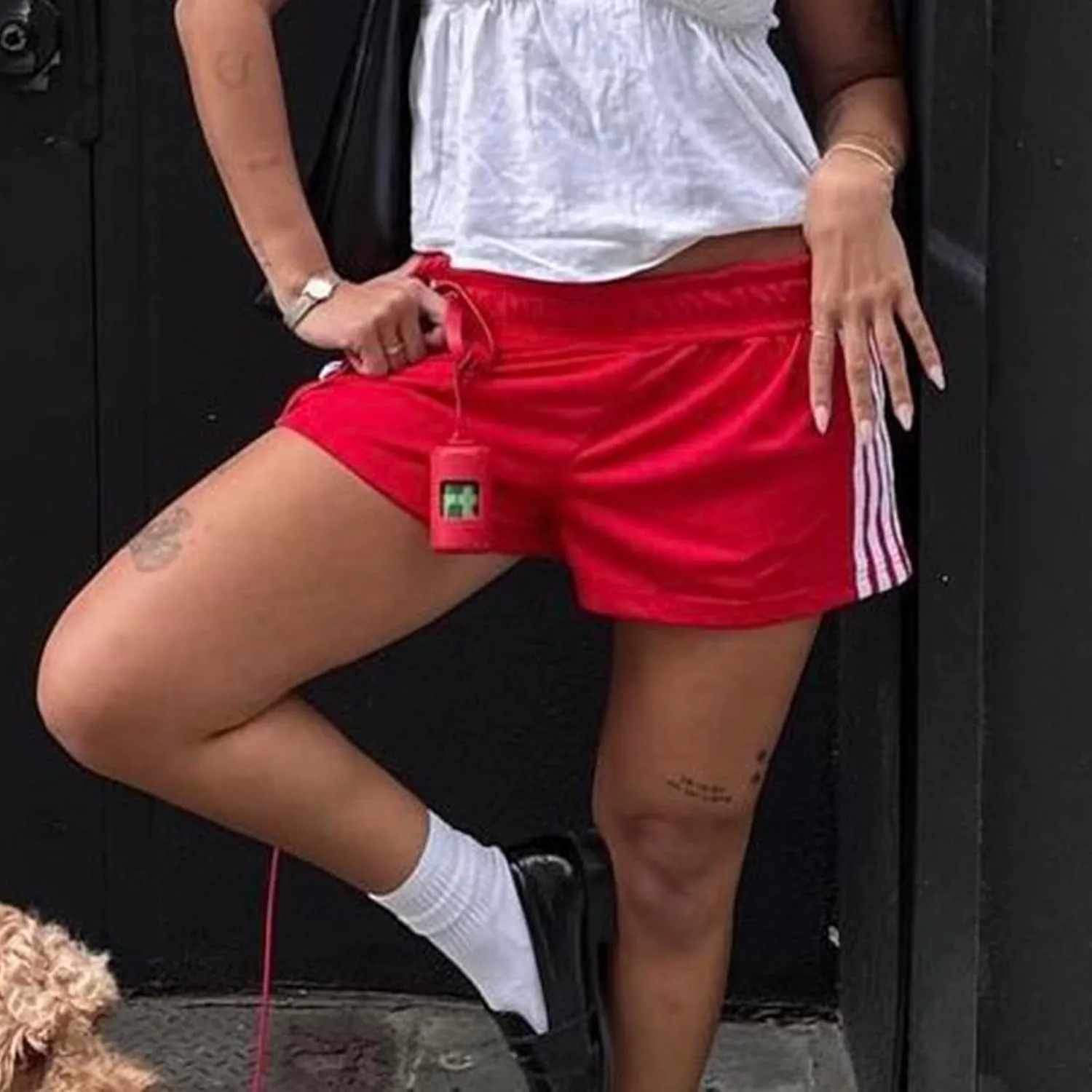 Women's Striped Running Shorts Casual Elastic High Waisted Wide Leg Sweat Shorts Lounge Workout Mini Leggings Pants