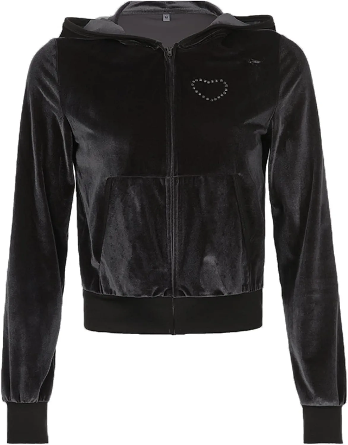 XBTCLXEBCO Crop Hoodie for Women Zip Up Long Sleeve Vintage Hooded Sweatshirt Y2K Fairy Grunge Drawstring Jacket Streetwear