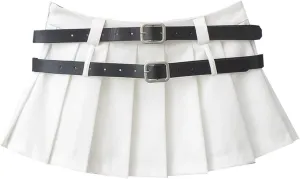 Y2k Aesthetic Plaid Skirt for Women, Mini Pleated Skirt and Shorts Underneath, Cute Skirt Streetwear Club Dress