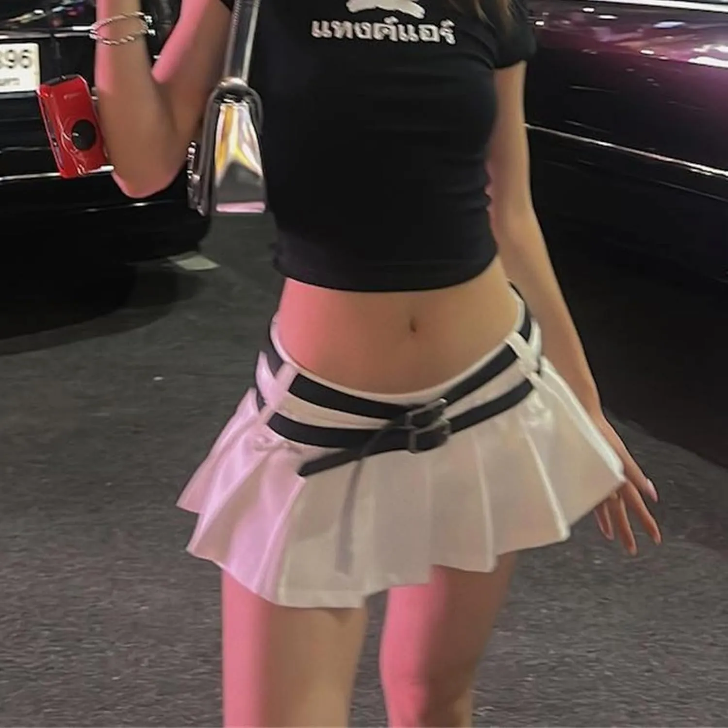 Y2k Aesthetic Plaid Skirt for Women, Mini Pleated Skirt and Shorts Underneath, Cute Skirt Streetwear Club Dress