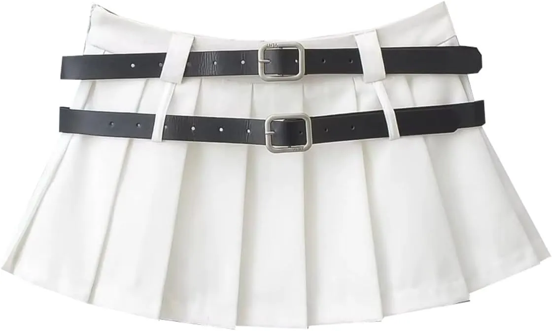 Y2k Aesthetic Plaid Skirt for Women, Mini Pleated Skirt and Shorts Underneath, Cute Skirt Streetwear Club Dress