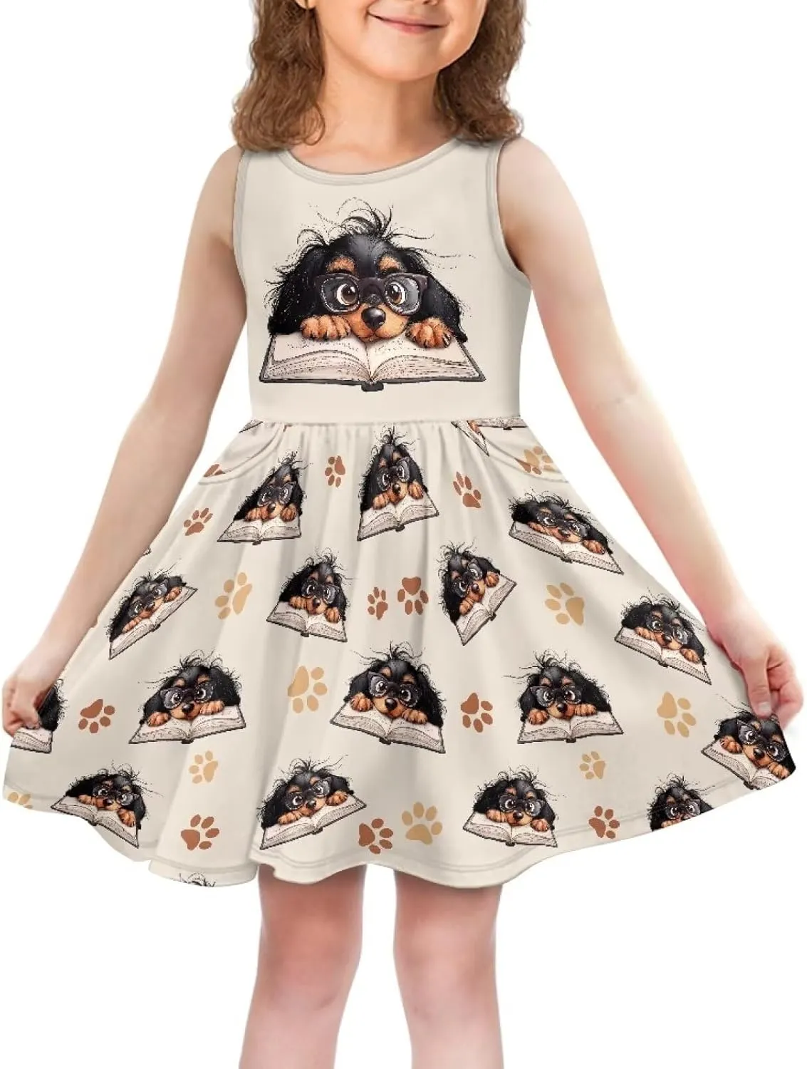 Ystardream Dress for Girls Cute Girl's Loose Casual Holiday Midi Dress