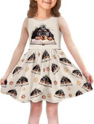 Ystardream Dress for Girls Cute Girl's Loose Casual Holiday Midi Dress