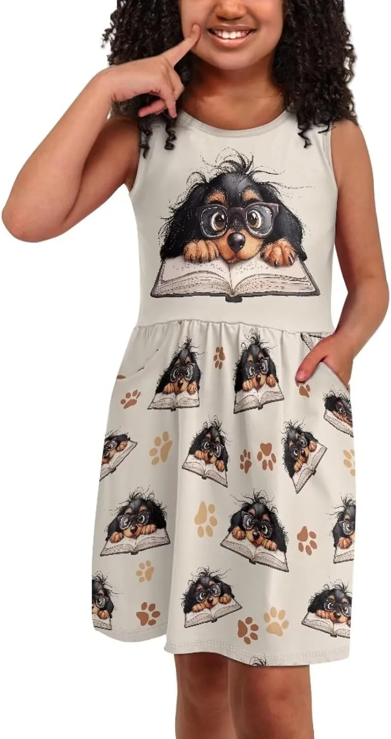Ystardream Dress for Girls Cute Girl's Loose Casual Holiday Midi Dress